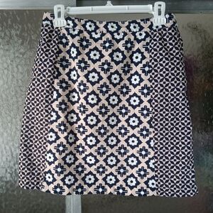 Boden Preppy Navy Blue And Pink A-Line Skirt Size 6P